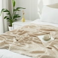 thumbnail image 4 of Carriediosa 100% Cotton Muslin Throw Blanket Gauze Blankets for Adults Soft Throws for Bed and Couch, 70" x 80" Khaki, 4 of 6