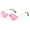 Pink, variant on Metal Frame Slim Temple Color Lens Hexagon Sunglasses Rock and Roll