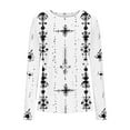 thumbnail image 2 of JUSLIO Women Tops Knit Graphic Shirts Fashion Long Sleeve Round Neck Shirts White S, 2 of 8
