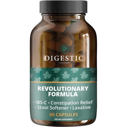 Digestic - Laxative for Constipation Relief, Stool Softener for IBS Severe and Strong Constipation 100% Natural - 60 Capsules - Colon Cleanse, Detox Cleanse, Gas and Bloating Stomach Relief for Adult