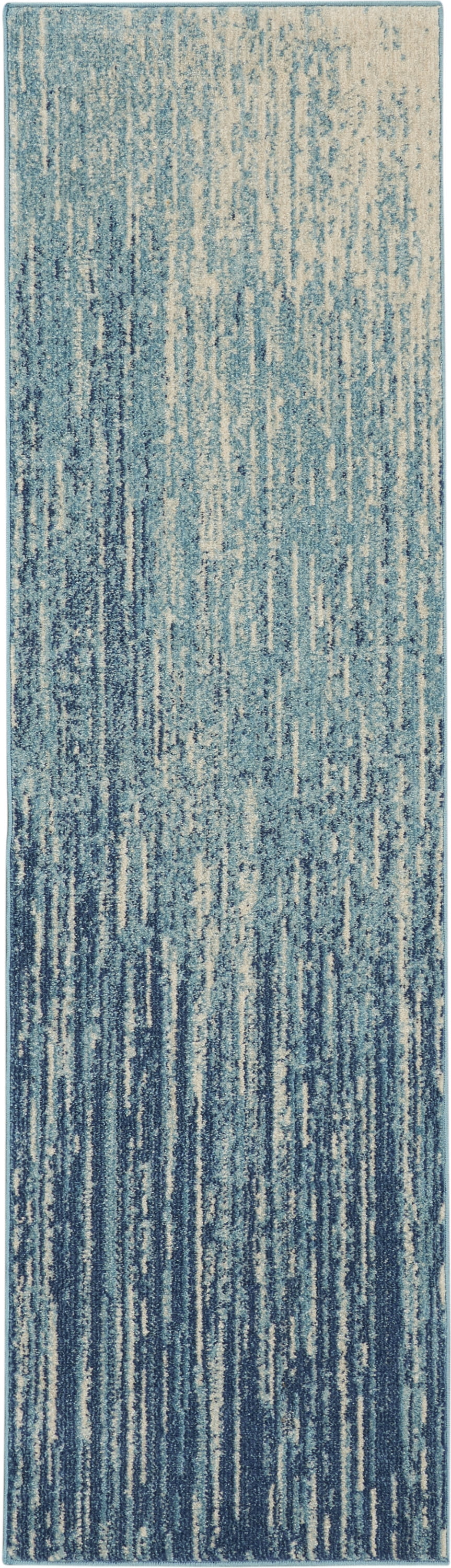 Nourison Passion Navy/Light Blue 1'10" x 6' Area Rug, Modern, Abstract, Bed Room, Living Room, Dining Room, Kitchen, , Easy Cleaning, Non Shedding (6' Runner)