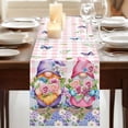 thumbnail image 3 of Table Runners 72 Inches Long Dress Scarves, Blue Purple Gnomes Farmhouse Kitchen Table Runner, Coffee Tablerunners, Spring Hydrangea Flower Leaf Pink Plaid 18x72 Inch, 3 of 9