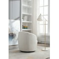 thumbnail image 7 of Swivel Barrel Chair, Modern Teddy Fabric Upholstered Accent Club Armchair with Metal Swivel Ring, Comfy Round Single Leisure Sofa Chair for Living Room Bedroom Office Coffee Shop, Ivory, 7 of 7