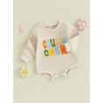 thumbnail image 3 of LMLYSoH Toddler Baby Sweatshirt Rompers Colorful Letter Embroidery Long Sleeve Jumpsuit for Newborn Infant Cute Clothes, 3 of 9