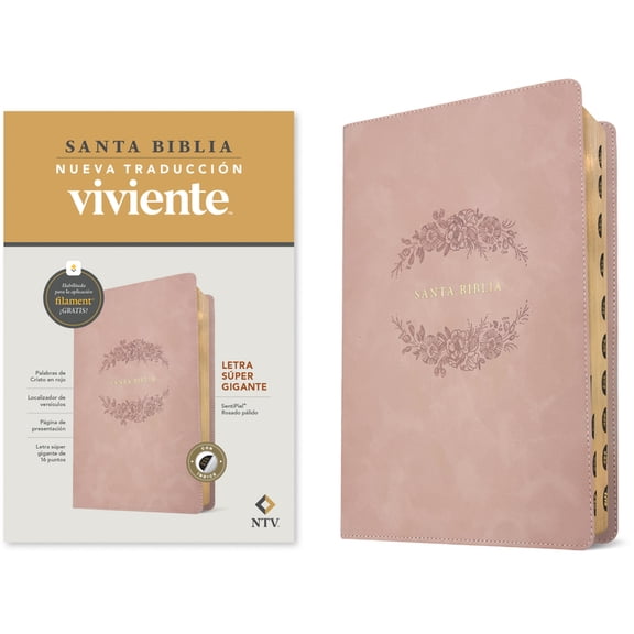 Biblia Letra SÃºper Gigante Ntv, Con Filament (Sentipiel, Rosado PÃ¡lido, Ãndice, Letra Roja), (Hardcover)