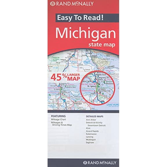 Pre-Owned Rand mcnally easy to read! michigan state map - folded map: 9780528881763