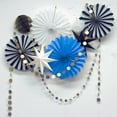 thumbnail image 5 of 6" Mini Royal Blue Tissue Paper Fan Decorations, 3ct, 5 of 5