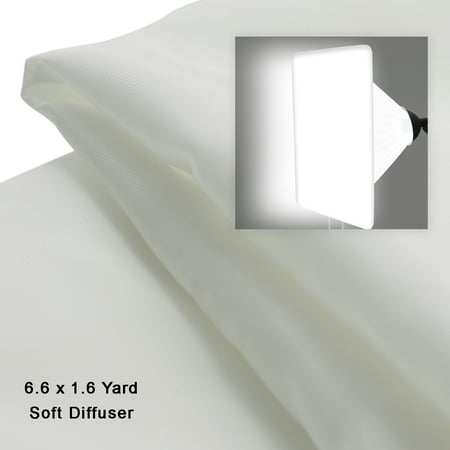 Loadstone Studio 6.6 x 1.6 Yard (6M x 1.4M) Seamless White Diffusion Fabric, DIY Softbox Lighting Tents, Soft Nylon Silk for Professional Photography Lighting, (Best Lighting For Artist Studio)