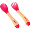 ALEKO SBS04PN Heat-Sensitive Silicone Baby Spoon and Fork for Infants and Toddlers