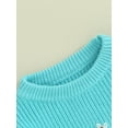 thumbnail image 6 of Caoirhny Kids Girls Sweater, Long Sleeve Crew Neck Flower Warm Winter Sweater Clothes for Casual Daily, 6 of 9