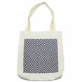 thumbnail image 1 of Navy Blue Tote Bag, Symmetrical and Asymmetrical Geometric Pattern Design Image, Cloth Linen Reusable Bag for Shopping Books Beach and More, 16.5" X 14", Cream, by Ambesonne, 1 of 2