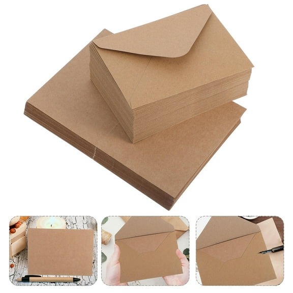 Masteelf 120 Pcs DIY Invitation Cards Folded Wedding Invitations Khaki