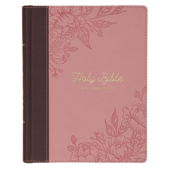 KJV Holy Bible, Note-taking Bible, Faux Leather Hardcover - King James Version, Brown/Pink