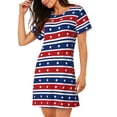 thumbnail image 2 of Goofa Fourth Of July Print Women’s Cotton Nightdress – Short-Sleeved Sleep Dress, Casual Loose-Fit Lounge Wear, Comfortable and Stylish Sleepwear for Women, 2 of 6