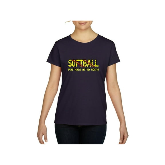 Normal is Boring - Women's T-Shirt Short Sleeve, up to Women Size 3XL - Softball Play Hard or Go Home