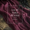 thumbnail image 2 of CHUNTIAN Gauze Table Runner,Cheesecloth Table Setting,Semi-Sheer Personalize Retro Boho Dining Vintage Wedding Decor Dinner Tablecloth, 2 of 6