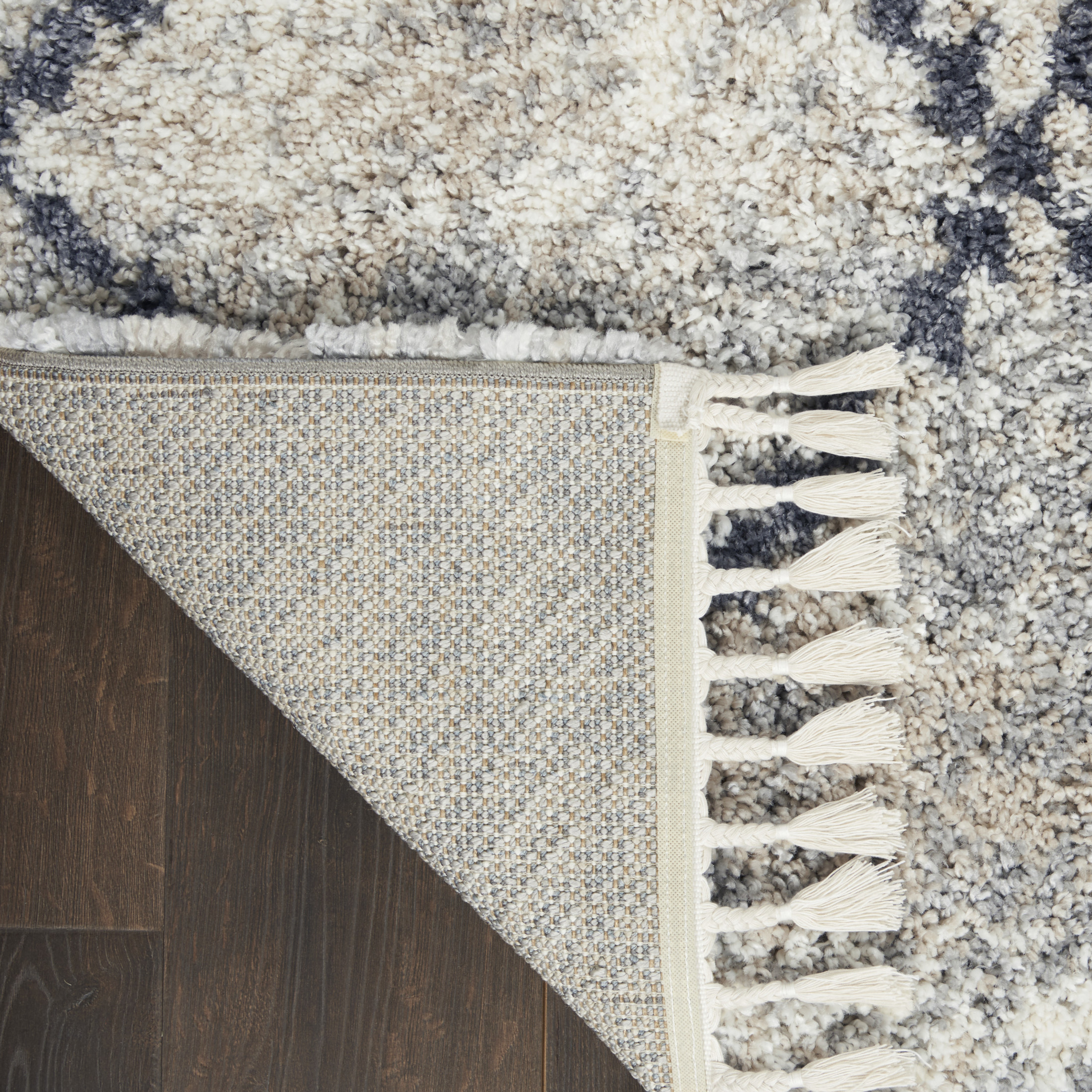 Nourison Oslo Shag 9' x 12' Silver Grey Shag Indoor Rug