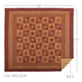 thumbnail image 3 of VHC Brands Ninepatch Star California King Quilt 130Wx115L Country Patchwork Design, Burgundy, 3 of 8