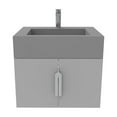 thumbnail image 2 of Nile 24" Gray Wood Floating Vanity with Gray Top and Chrome Trim, 2 of 10