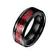 thumbnail image 4 of Anillo de acero inoxidable Universal Gear patch Anillo de moda para hombres y mujeres negro y rojo, 4 of 8