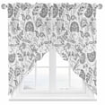 thumbnail image 2 of Pastoral Flower Swag Curtain Valance for Windows, Dark Grey Flower Farm Vintage Linen Texture Window Treatments Short Swag Topper for Kitchen Windows Bathroom Bedroom, 36"x45", 2 of 8
