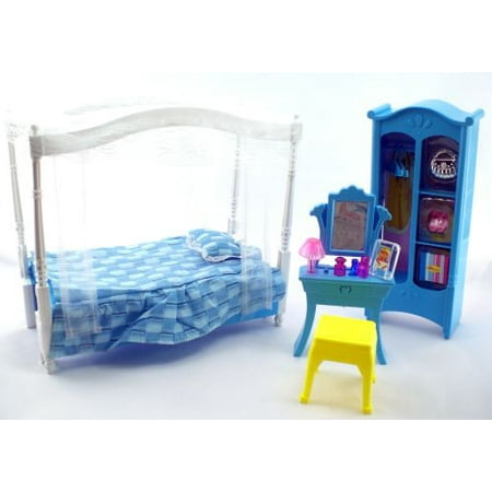 Bedroom With Make Up Vanity Barbie Size Furniture Walmart