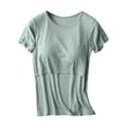 thumbnail image 1 of Chandails de Maternité Hauts d'Allaitement pour Femmes Chandails Manches Courtes Vêtements d'Allaitement Décontractés d'Été Basiques Chandails d'Allaitement pour Maternité, 1 of 3