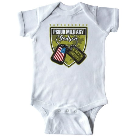 

Inktastic Proud Military Godson USA Outfit Gift Baby Boy Bodysuit