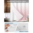 thumbnail image 3 of No Hook Cloth Fabric Shower Curtain with Snap in Liner, Moroccan Pink Waterproof Shower Curtains Set with See Through Top Window, Abstract Geometric Plaid Gradient Bath Curtains Shower 72"x96", 3 of 6