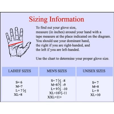 Fownes Gloves Size Chart