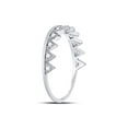 thumbnail image 3 of 10kt White Gold Womens Round Diamond Chevron Stackable Band Ring 1/10 Cttw, 3 of 4
