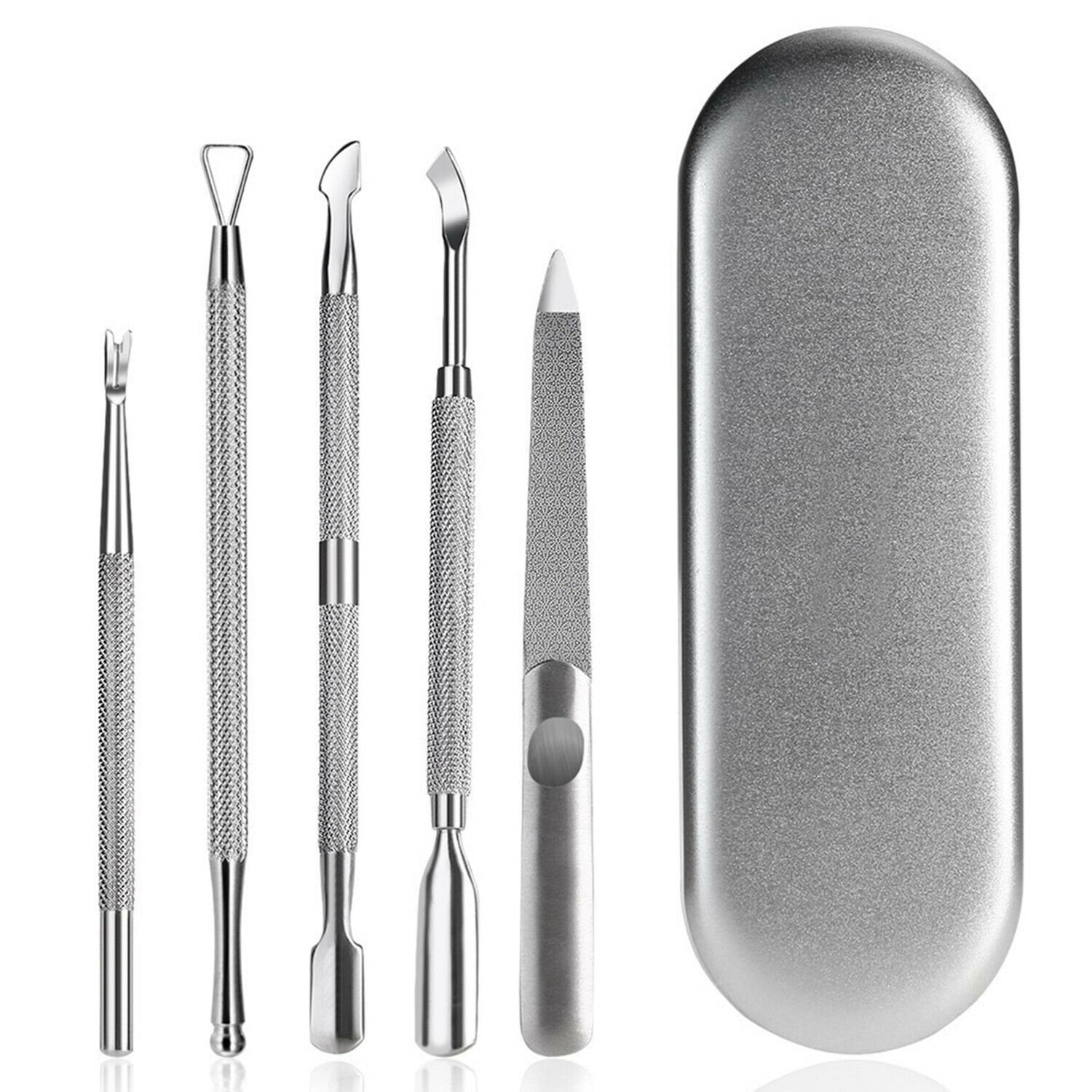 Stainless Steel Cuticle Pusher and Gel Nail Polish Remover Set 6-Pc