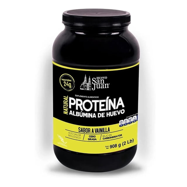 PROTEINA ALBUMINA DE HUEVO SAN JUAN SABOR VAINILLA BOTE 908G SAN JUAN PROTEINA ALBUMINA DE HUEVO SAN JUAN SABOR CHOCOLATE BOTE 908G