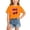 0#-Orange491, variant on Kiijoy Girls Summer T-Shirt Cherry Print Short Sleeve Crew Neck T Shirt Tee, Sizes 2-14