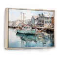 thumbnail image 2 of Designart coastal port framed wall art decor, Port Landscape Coastal framed wall Art, Reflective Moments at the Harbor Port IX , Turquoise Large Traditional Natural framed wall art, 2 of 5