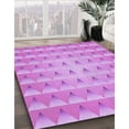 thumbnail image 3 of Ahgly Company Machine Washable Indoor Round Transitional Violet Purple Area Rugs, 4' Round, 3 of 7
