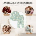 thumbnail image 6 of JUNZAN Floral Daisy Print Womens Pajama Sets,Long Sleeve Button Down for Women Pjs 2 piece, 6 of 7