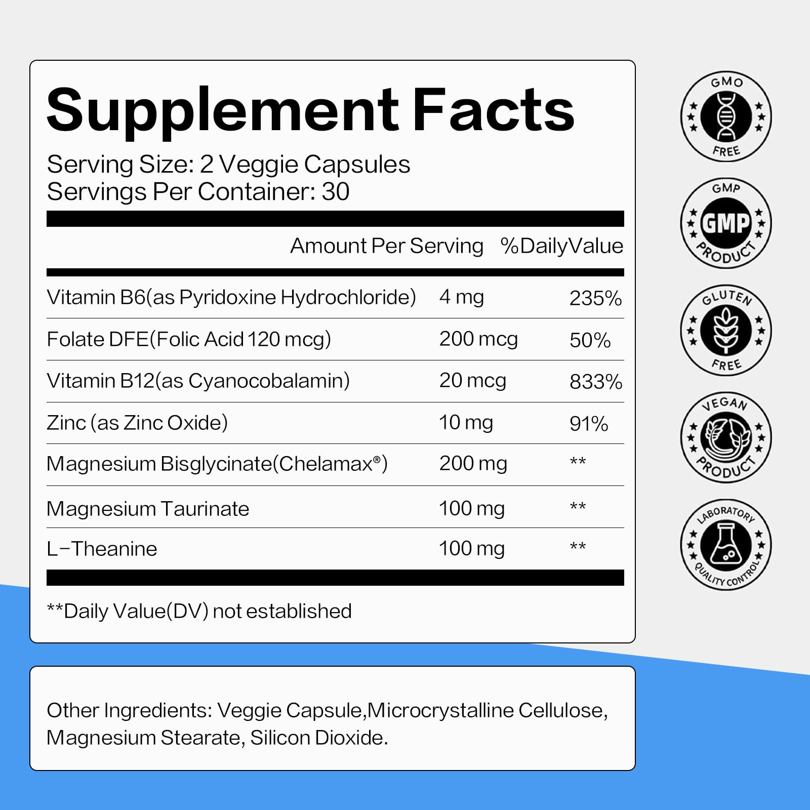 Heeque Magnesium Bisglycinate Chelate Capsules – 300mg Magnesium (Bisglycinate + Taurate) + L-Theanine + B6/B12 + Zinc, 7-in-1,Nerve Health, Muscle Relaxation, Sleep & Stress Relief，60 Vegan Caps