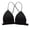 Black, variant on Women Simple Bra Thin Straps Wrapping Chest Front Buckle Wireless Bra Sports Cross Back Bra