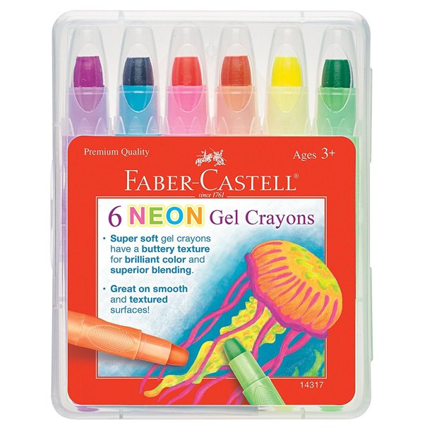 Neon Gel Crayons 6 Pack Art Supplies by Creativity For Kids (14317