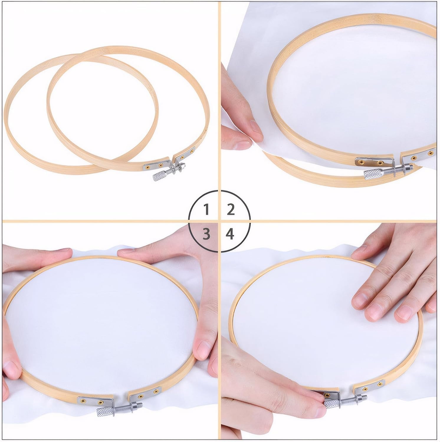Wooden Embroidery Hoops : Cross Stitch Hoop 6 PCS,Embroidery Hoop Frame for Crafting, Cross-Stitch and Fabric Painting,Mini Embroidery Hoops (12in/30cm)