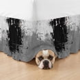 Abstract Art Bed Skirt California King Size 18 Inch Drop, Black Grey ...