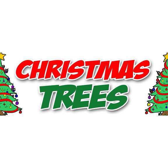 24" CHRISTMAS TREES DECAL sticker poinsettia wreath xmas