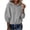 Gray, variant on HAiming Womens Hoodies Long Sleeve Drawstring Solid Color Casual Trendy Sweatshirts Fall Winter Going out Blouses