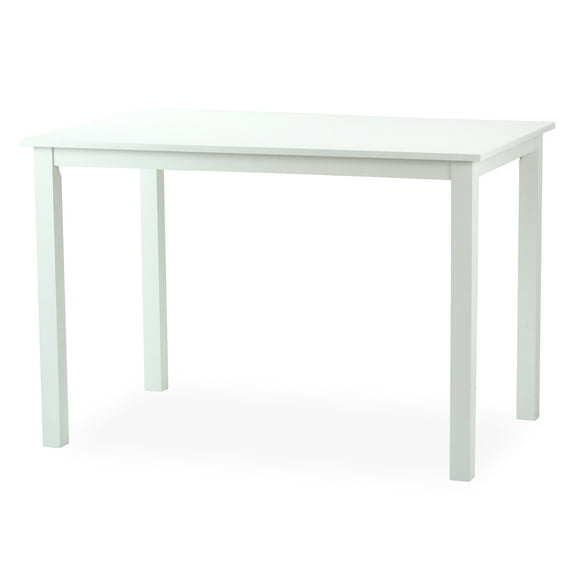 Dining Kitchen Modern Wooden Rectangular Table in White Finish
