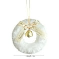thumbnail image 3 of JeashCHAT Christmas Mini Wreath Ornaments, Christmas Plush Wreath Ribbon Bow Metal Bell Hanging Pendant, Christmas Tree Decorations, Xmas Gifts, White, 3 of 6