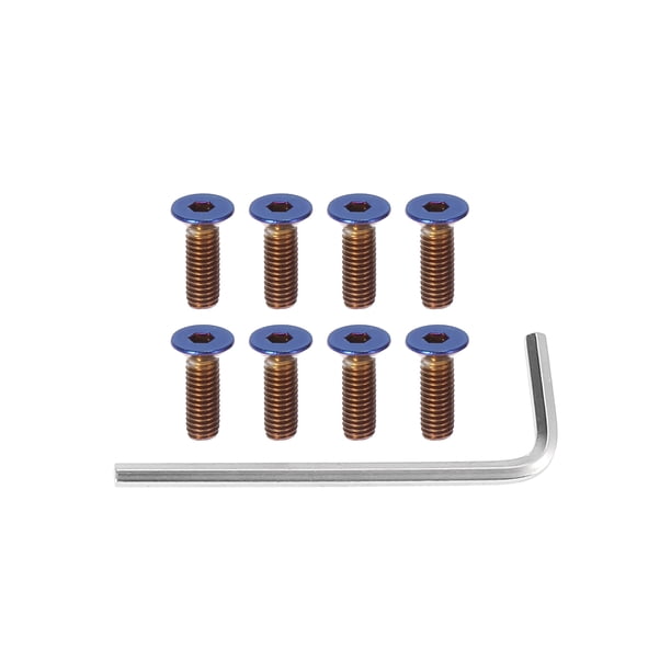 8 Piezas M5x0.8 Plana Cabeza Coche Volante Tornillo Pernos Quemado Azul