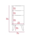 thumbnail image 3 of DEPOT E-SHOP Valerian Light Dresser- Countertop,Three Drawers, Four Steel Legs-Light Oak, For Bedroom, 3 of 5