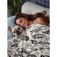 thumbnail image 3 of Black Spring Floral Queen Size Flat Sheet, Wrinkleproof & Fadeproof Cooling Flat Bed Sheet Only, Summer Botanical Farmhouse Vintage Breathable Soft Bedding Top Sheets 90 x 102 Inches, 3 of 8