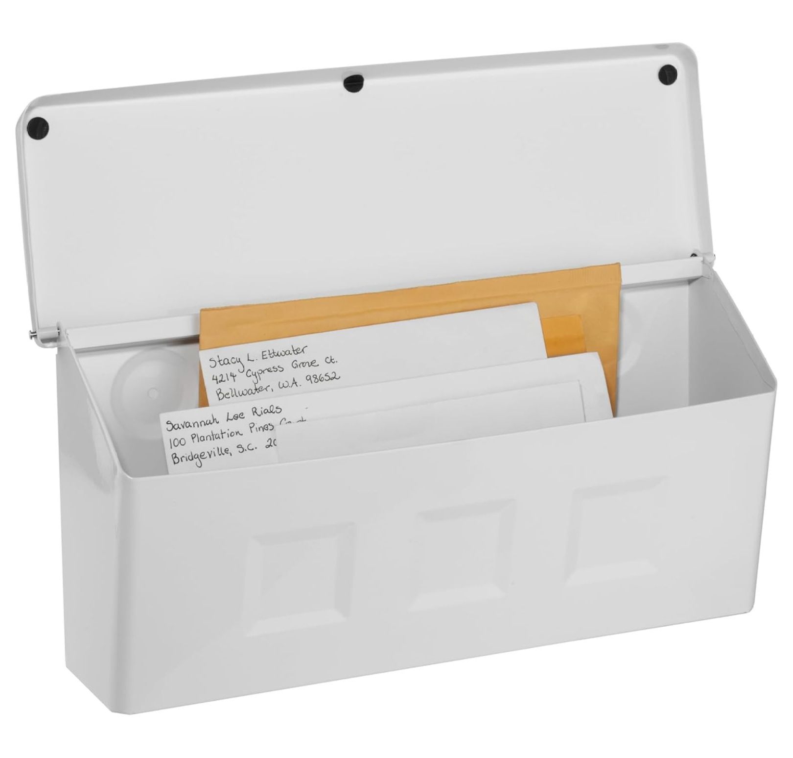 Wayland Galvanized Steel Wall Mount Mailbox, 2689W-10, White, Small Capacity